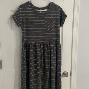 Gray striped dress
